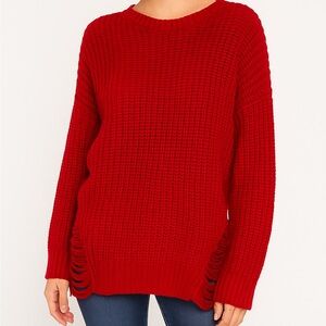 Hippie Rose Vibrant Red Sweater